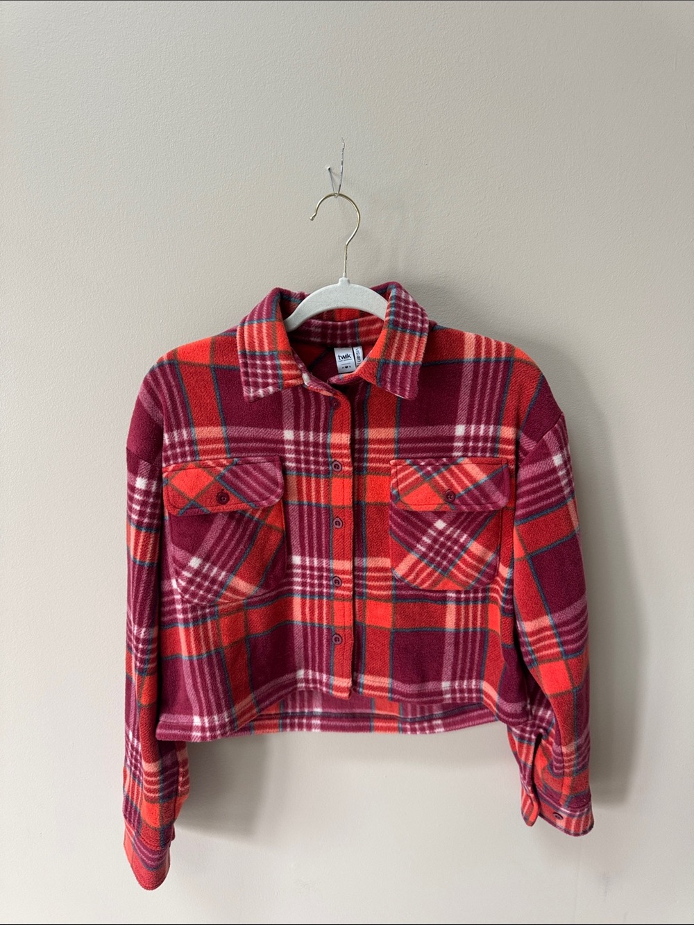 twik Par Simons Plaid Cropped Shacket